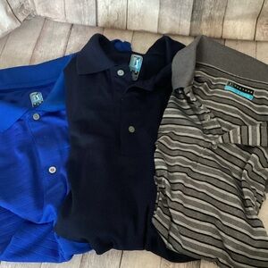 PJA tour Men's Polo Shirt Bundle - Blue, Gray, navy blue